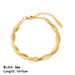 Gold Chain Necklace Bracelets Set Women's Stainless Steel Jewelry