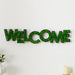 WELCOME Metal Wall Art – Moss-Textured Decorative Sign