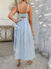 Women's Solid Color High-Waisted Sleeveless Vacation Cami Maxi Dress