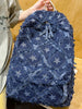 Star Pattern Denim Backpack for School and Travel Daily Carry