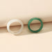 Acrylic Resin Women’s Ring Set White & Green Geometric Korean Style Bands