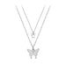 Double Layer Butterfly Necklace Women's Clavicle Chain Necklace Jewelry