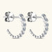 Inlaid Moissanite C-Hoop Earrings in 925 Sterling Silver – Luxury Style
