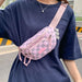 Checkered Nylon Crossbody Bag – Adjustable Strap Travel Bag
