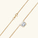 1 Carat Moissanite Pendant Necklace in 925 Sterling Silver Gold Plated
