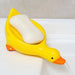 Cute Yellow Duck Soap Box With Drainage For Sink And Bathroom Organization