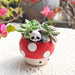 Creative Cartoon Mushroom Resin Flower Pot for Desktop and Garden Décor