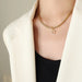 Zircon Inlaid Alphabet Letter Pendant Necklace in Premium Brass