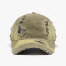 Distressed Adjustable Cotton Baseball Cap With Casual Outdoor Design