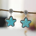 Women's Star-Shaped Earrings with Artificial Turquoise and Alloy Finish