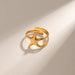 Women's Star Shape Gold-Plated Stainless Steel Adjustable Fashion Ring