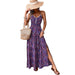 Purple V-Neck Sleeveless Maxi Dress – Tie-Back Camisole Dress