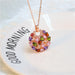 Elegant Mona Lisa-Inspired Colored Zircon Moon Pendant Necklace