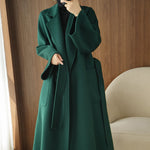 Cashmere Loose Double-Sided Lace-Up Coat Women's Long Outerwear