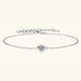 Moissanite Inlaid 925 Sterling Silver Adjustable Bracelet for Women