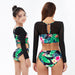 Mother-Daughter Swimwear Long Sleeve Printed One Piece Bikini Swimwear
