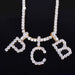 Zircon Letters Pendant Necklaces Men Women Fashion Hip Hop Jewelry
