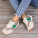 Women's Contrast Color Round Toe Flat Sneakers for Casual Style