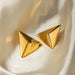 3D Triangle Earrings for Women – Polished Stainless Steel Jewelry