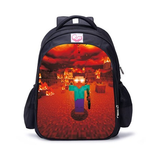 Teenager Minecraft Cartoon Backpack – Cool School Bag for Boys