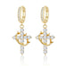 Women's Rotating Crown Cross Zircon Earrings – Elegant Jewelry Set