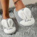 Women’s Round Toe Slippers with Rabbit Ear Detail – Cute Indoor Footwear