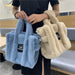 Plush Tote Bag for Autumn & Winter – High-Capacity Wool-Like Messenger Bag for Women