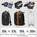 Men’s Large Capacity Travel Backpack with Expandable Vacuum Compression