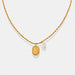 Minimalist Elliptical Titanium Steel Collarbone Necklace for Women