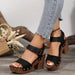 Peep Toe Block Heel Sandals For Women With Trendy Chic Design