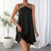 Women's Sleeveless V-Neck Cutout Mini Skirt Dress – Relaxed Fit