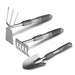 Planting Tools Home Gardening Flower Shovel Planting Small Shovel Silver Three-Piece Set