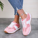 Women's Contrast Color Round Toe Flat Sneakers for Casual Style