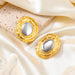 Women's Fashion Exaggerated Circular Metallic Gold Silver Alloy Earrings Jewelry