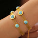 Elegant Women's Bracelet Made With Turquoise And Polished Titanium Steel