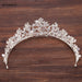 Silver Crystal and Pearl Bridal Tiara Headband Wedding Crown for Brides