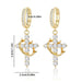 Women's Rotating Crown Cross Zircon Earrings – Elegant Jewelry Set