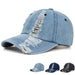 Vintage Washed Baseball Cap – Distressed Denim Sports Hat for Men and Women