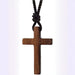 Wooden Cross Pendant Necklace for Women – Walnut & Coffee Solid Wood