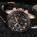 Men's Leather Quartz Watch – Classic Gold Waterproof Business Wristwatch