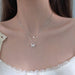 Double Layer Butterfly Necklace Women's Clavicle Chain Necklace Jewelry