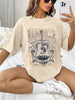 Casual Women’s Graphic Guitar Print T-Shirt With Half Sleeves And Round Neck
