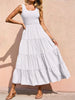 Women's Strap Top A-Line Swing Dress With Pleats And Spliced Detailing