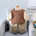 Boys Woolen Vest Long Sleeved Three Piece Suit Kid's Fashion Clothing