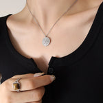 Women’s Timepiece Pendant Necklace – Zircon Titanium Steel Jewelry
