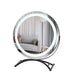 Round Black Dressing Table Makeup Mirror with Desktop LED Light