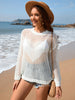 Women’s Solid Color Knitted Love Beach Hoodie With Round Neck Lightweight Design