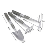 Planting Tools Home Gardening Flower Shovel Planting Small Shovel Silver Three-Piece Set