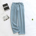 Unisex Large Sleeping Pajama Pants Simple Style Casual Cotton Pants