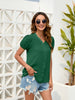 Elegant V-Neck Women’s Blouse With Dot Lace Detail For Effortless Feminine Style